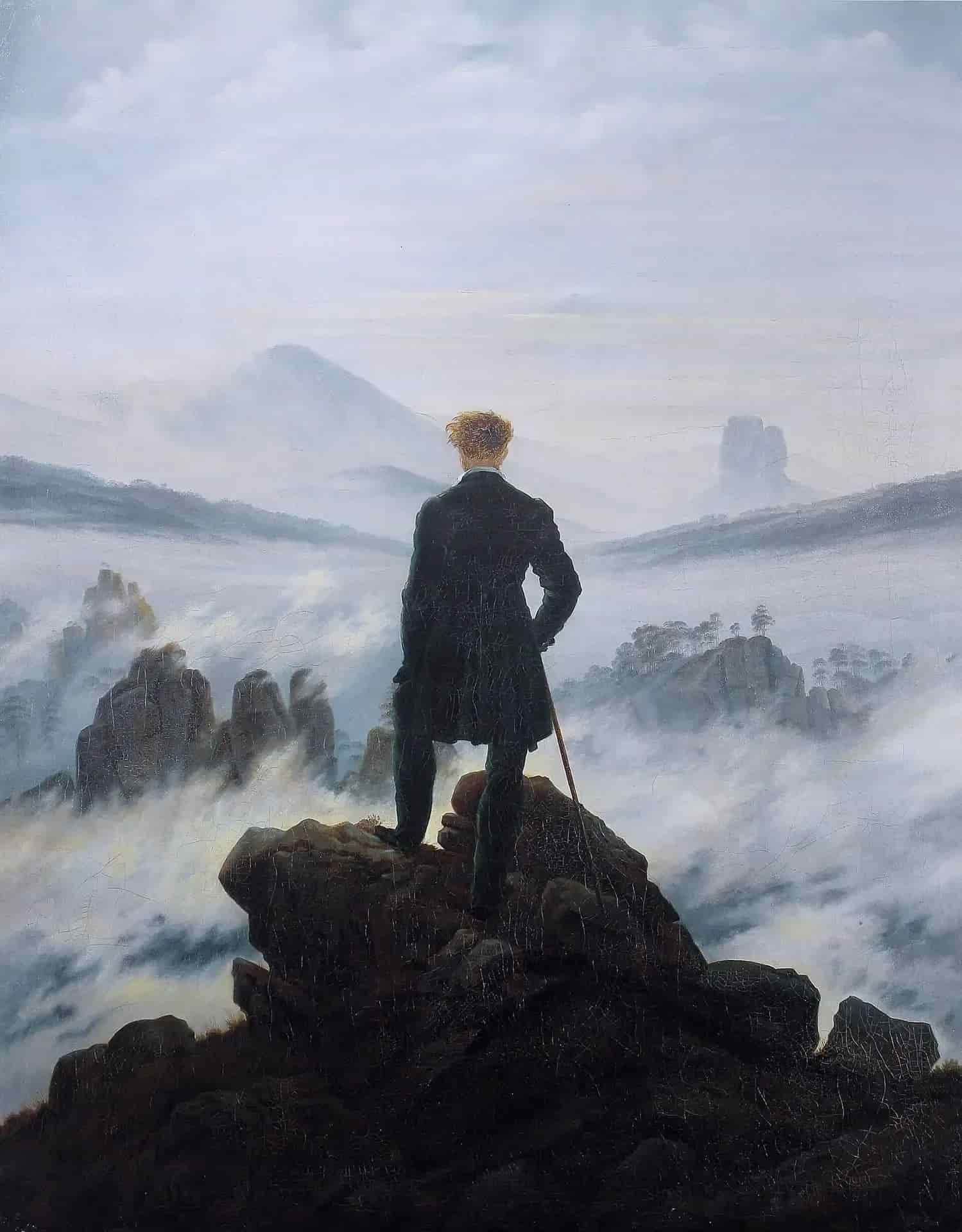 El caminante sobre el mar de nubes, Caspar David Friedrich